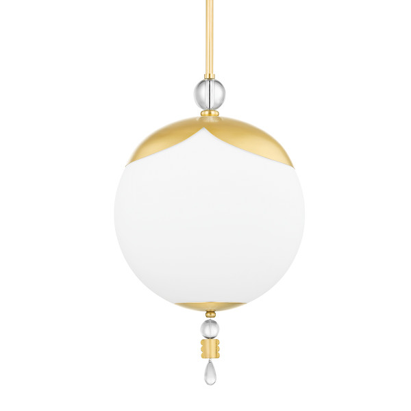 Hudson Valley - KBS1748701L-AGB - One Light Pendant - Perla - Aged Brass