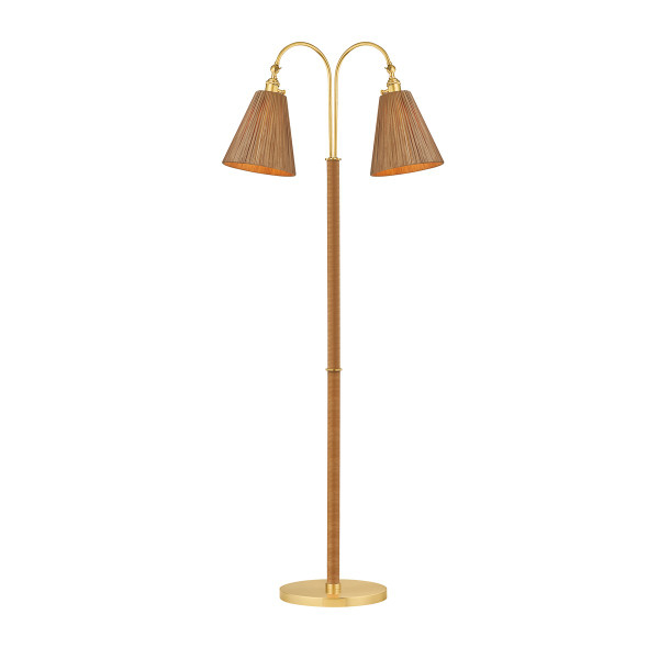 Hudson Valley - L2168-AGB - Two Light Floor Lamp - Ruthin - Aged Brass