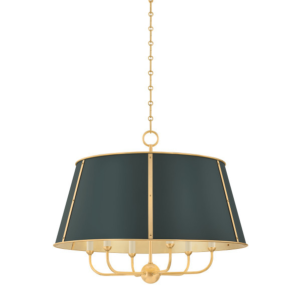 Hudson Valley - MDS121-AGB/SSG - Six Light Chandelier - Cambridge - Aged Brass