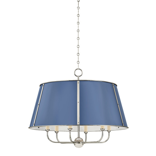 Hudson Valley - MDS121-PN/FBL - Six Light Chandelier - Cambridge - Polished Nickel