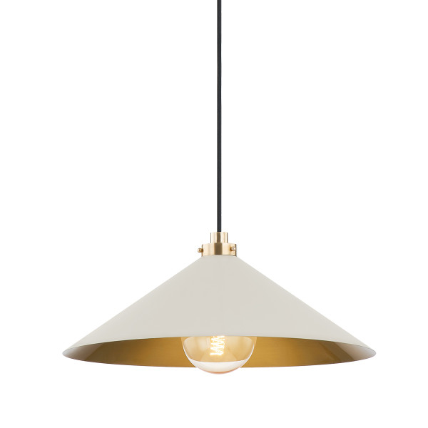Hudson Valley - MDS1402-AGB/OW - One Light Pendant - Clivedon - Aged Brass
