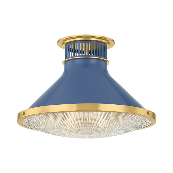 Hudson Valley - MDS2403-AGB/FBL - One Light Flush Mount - Highclere - Aged Brass