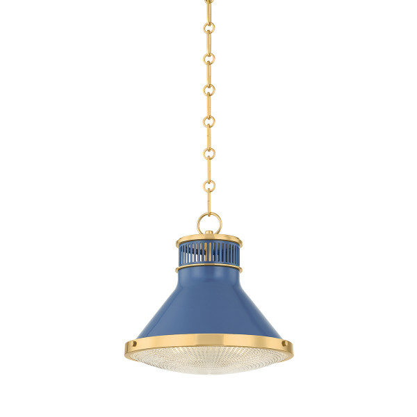Hudson Valley - MDS2404-AGB/FBL - One Light Pendant - Highclere - Aged Brass