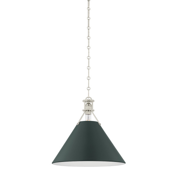 Hudson Valley - MDS352-PN/SSG - One Light Pendant - Painted No. 2 - Polished Nickel