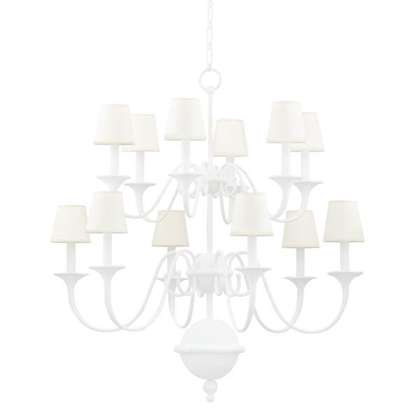Hudson Valley - MDS433-WP - 12 Light Chandelier - Windsor - White Plaster