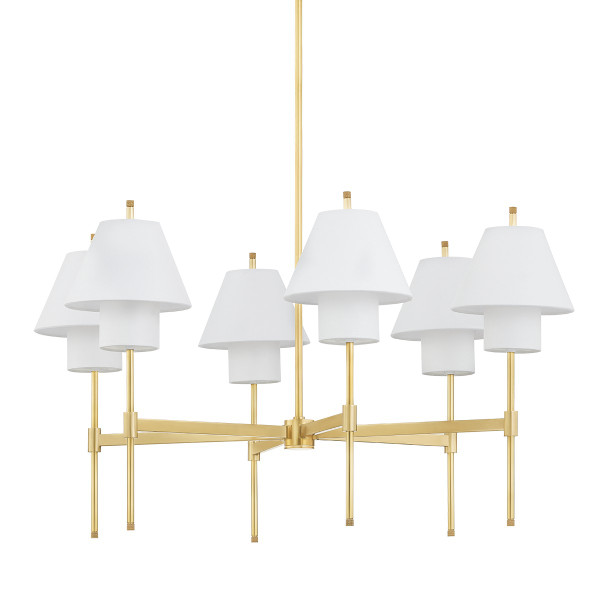 Hudson Valley - PI1899806-AGB - Six Light Chandelier - Glenmoore - Aged Brass