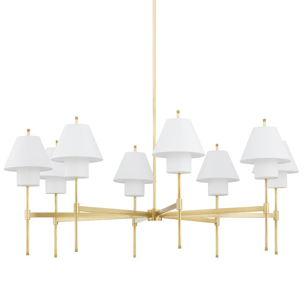 Hudson Valley - PI1899808-AGB - Eight Light Chandelier - Glenmoore - Aged Brass