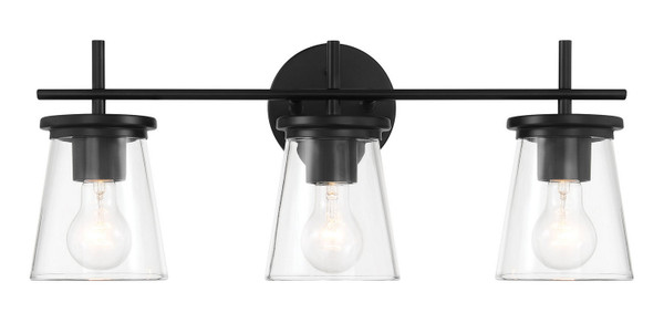 Craftmade - 60403-FB - Three Light Vanity - Connell - Flat Black