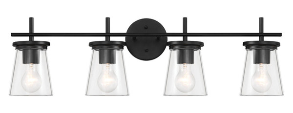 Craftmade - 60404-FB - Four Light Vanity - Connell - Flat Black