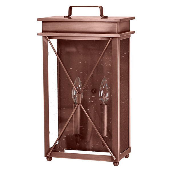 Northeast Lantern - 11821-AC-LT2-CSG - Two Light Wall Sconce - Glidden - Antique Copper