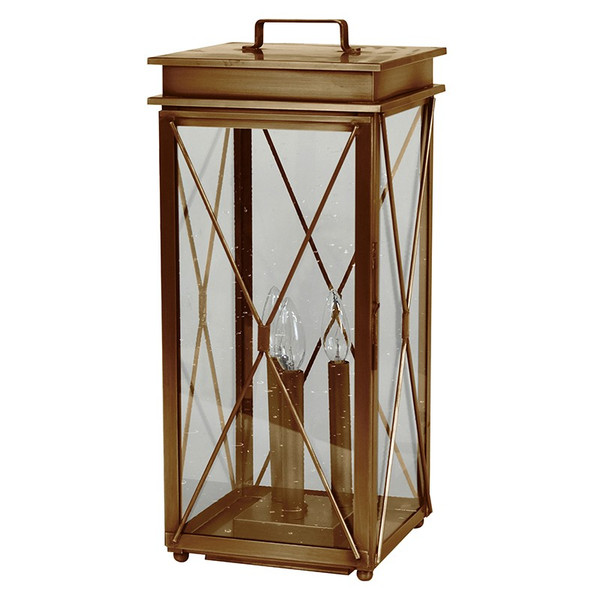 Northeast Lantern - 11843P-AB-LT3-CSG - Three Light Pier Lantern - Glidden - Antique Brass