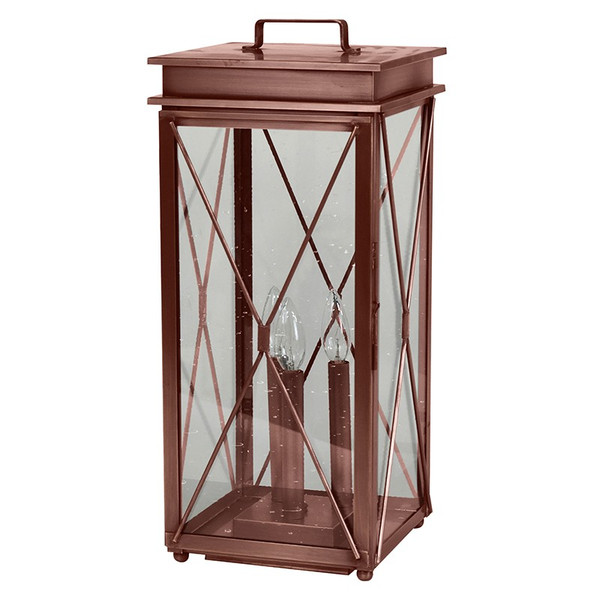 Northeast Lantern - 11843P-AC-LT3-CSG - Three Light Pier Lantern - Glidden - Antique Copper