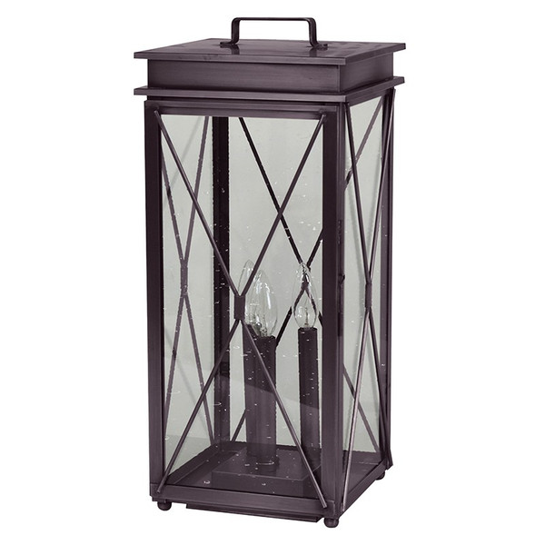 Northeast Lantern - 11843P-DB-LT3-CSG - Three Light Pier Lantern - Glidden - Dark Brass