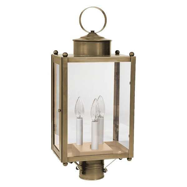 Northeast Lantern - NL-8053-AB-LT3-CLR - Three Light Post Mount - Marlene - Antique Brass