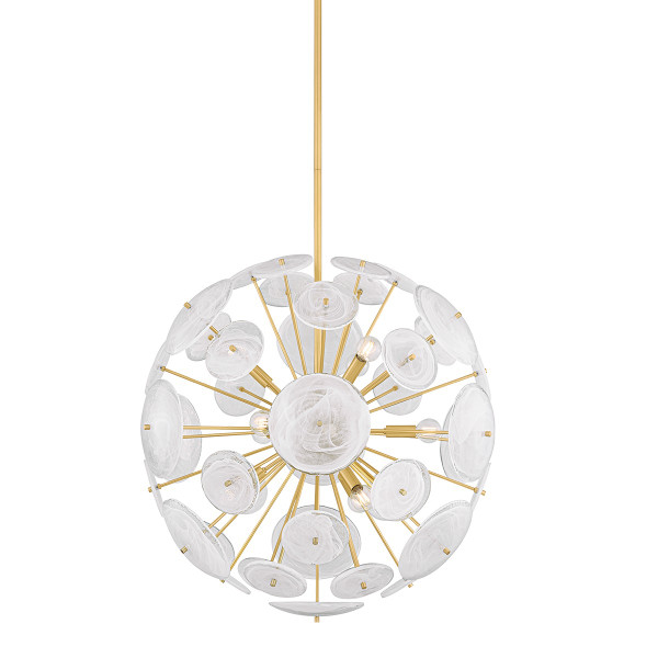 Mitzi - H1004809-AGB - Nine Light Chandelier - Tamara - Aged Brass