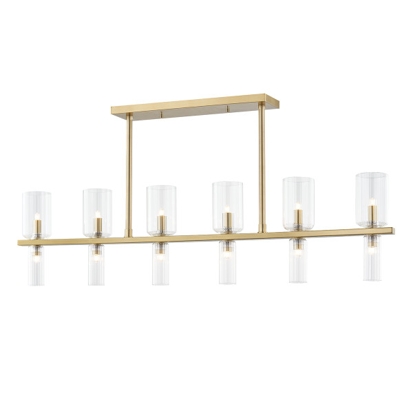 Mitzi - H384912-AGB - 12 Light Linear Pendant - Tabitha - Aged Brass