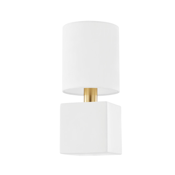 Mitzi - H627101-AGB/CSW - One Light Wall Sconce - Joey - Aged Brass/Ceramic Satin White