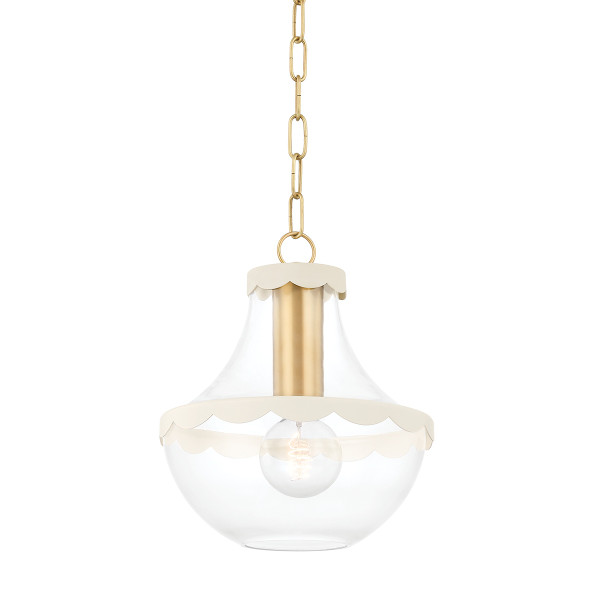 Mitzi - H668701S-AGB/SCR - One Light Pendant - Alaina - Aged Brass