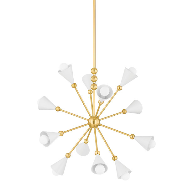Mitzi - H681812-AGB/SWH - 12 Light Chandelier - Hikari - Aged Brass