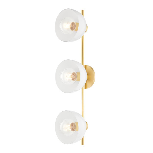 Mitzi - H724303-AGB - Three Light Bath and Vanity - Belle - Aged Brass