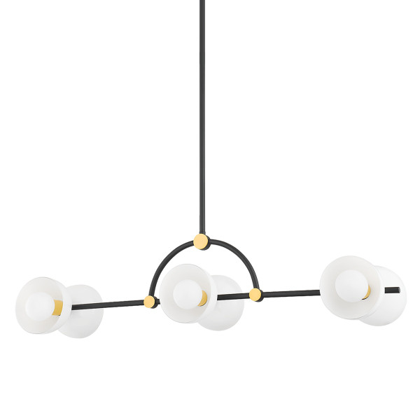 Mitzi - H724906-AGB/TBK - Six Light Linear - Belle - Aged Brass