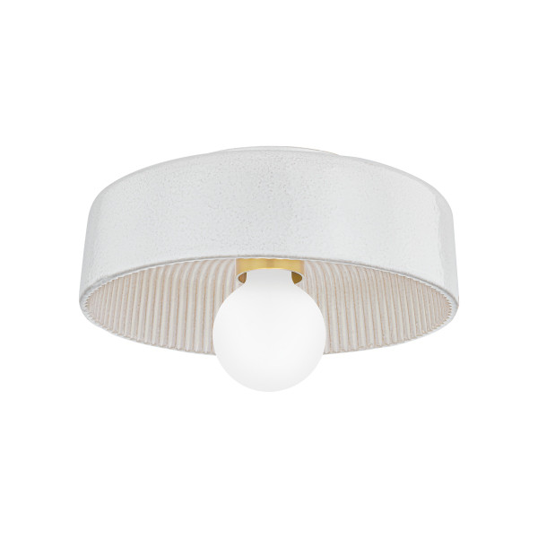 Mitzi - H778501-AGB/CRW - One Light Flush Mount - Ray - Aged Brass