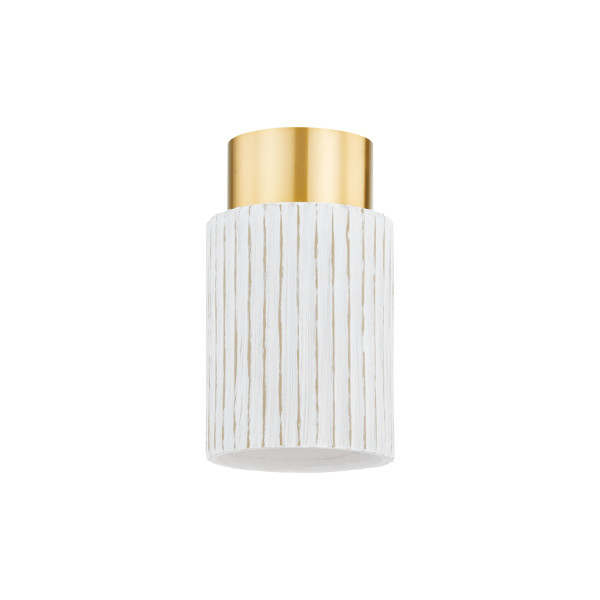 Mitzi - H830501-AGB/CWB - One Light Flush Mount - Corissa - Aged Brass
