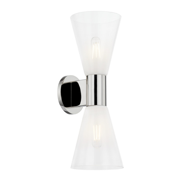 Mitzi - H838102-PN - Two Light Wall Sconce - Alma - Polished Nickel