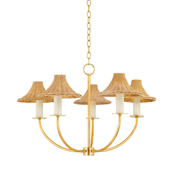 Mitzi - H868805-VGL - Five Light Chandelier - Twila - Vintage Gold Leaf
