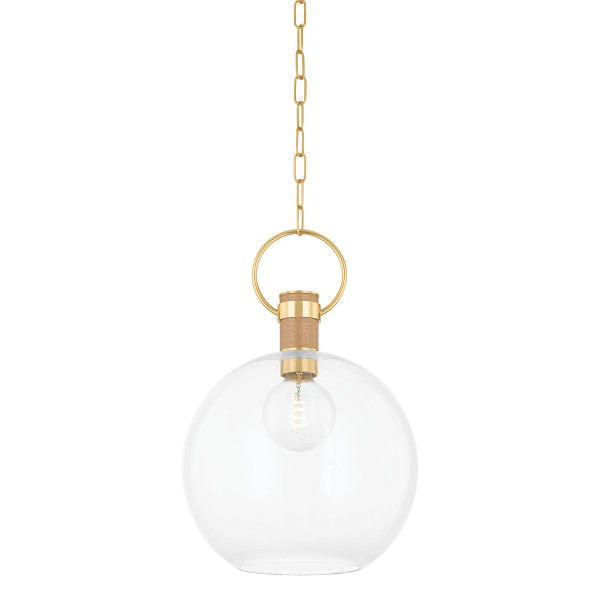Mitzi - H933701L-AGB - One Light Pendant - Catrine - Aged Brass