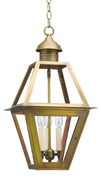 Northeast Lantern - 1012-AB-LT3-CLR - Three Light Hanging Lantern - Boston - Antique Brass