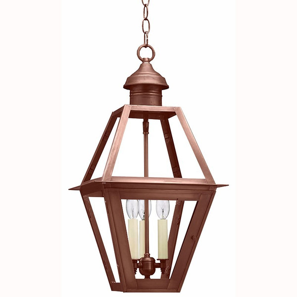 Northeast Lantern - 1012-AC-LT3-CLR - Three Light Hanging Lantern - Boston - Antique Copper