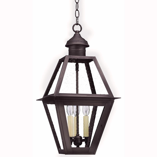 Northeast Lantern - 1012-DB-LT3-CSG - Three Light Hanging Lantern - Boston - Dark Brass