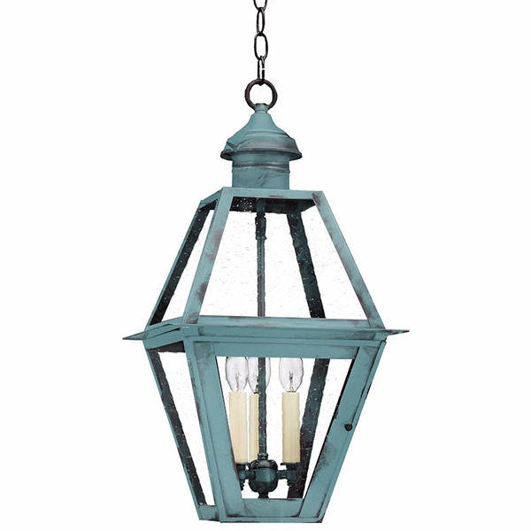 Northeast Lantern - 1012-VG-LT3-CSG - Three Light Hanging Lantern - Boston - Verdi Gris
