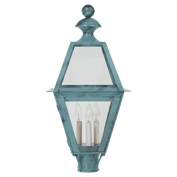 Northeast Lantern - 1023-VG-LT3-CLR - Three Light Post Mount - Boston - Verdi Gris