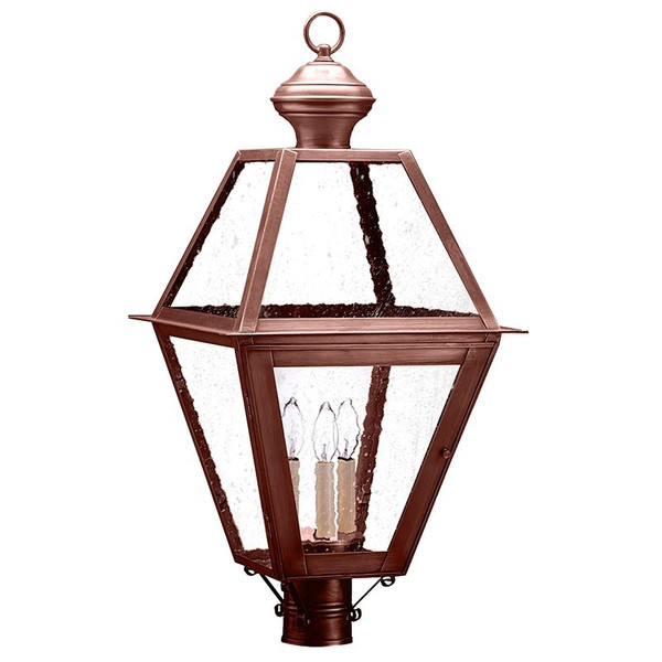 Northeast Lantern - 1073-AC-LT3-SMG - Three Light Post Mount - Boston - Antique Copper