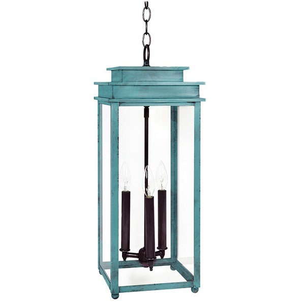 Northeast Lantern - 10742-VG-LT3-CLR - Three Light Hanging Lantern - Ellis - Verdi Gris