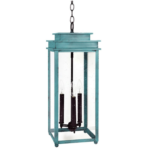 Northeast Lantern - 10742-VG-LT3-CSG - Three Light Hanging Lantern - Ellis - Verdi Gris
