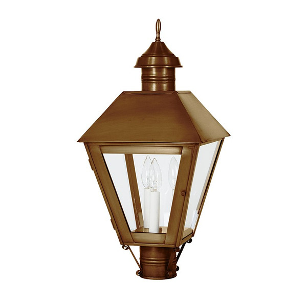 Northeast Lantern - 1113-AB-LT3-CLR - Three Light Post Mount - Boston - Antique Brass