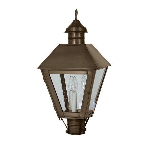 Northeast Lantern - 1113-DAB-LT3-CSG - Three Light Post Mount - Boston - Dark Antique Brass