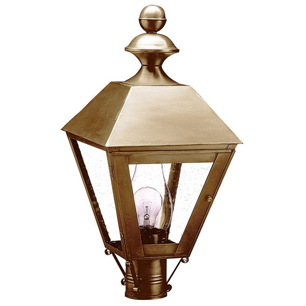 Northeast Lantern - 1123-AB-CIM-CSG - One Light Post Mount - Boston - Antique Brass