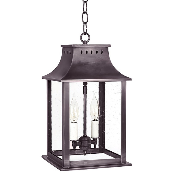 Northeast Lantern - 11312-DB-LT2-CSG - Two Light Hanging Lantern - Rockland - Dark Brass