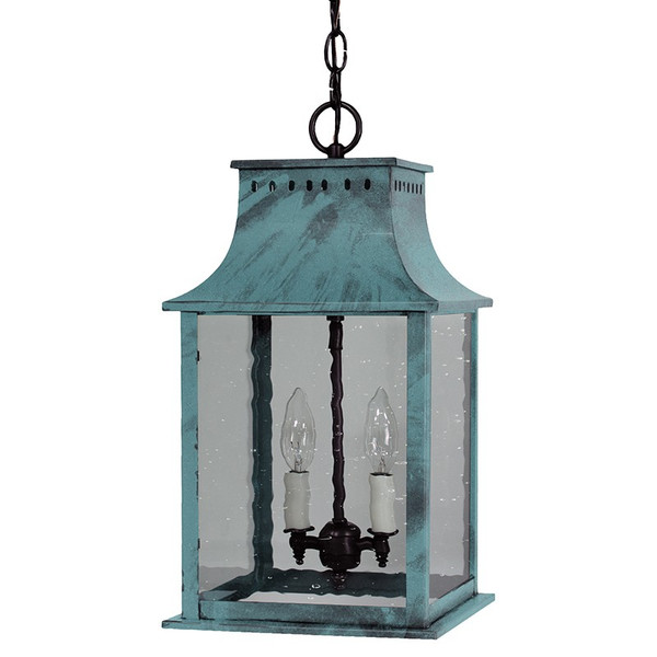 Northeast Lantern - 11322-VG-LT2-CSG - Two Light Hanging Lantern - Rockland - Verdi Gris