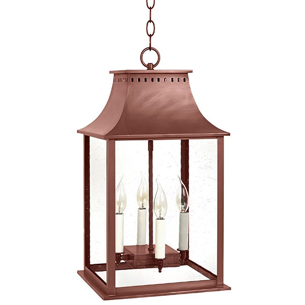 Northeast Lantern - 11332-AC-LT4-CSG - Four Light Hanging Lantern - Rockland - Antique Copper
