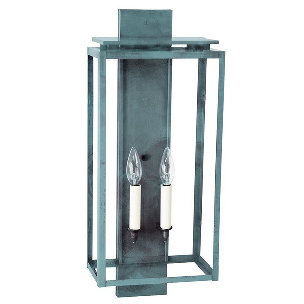 Northeast Lantern - 11651-VG-LT2-CLR - Two Light Wall Lantern - Downtown - Verdi Gris