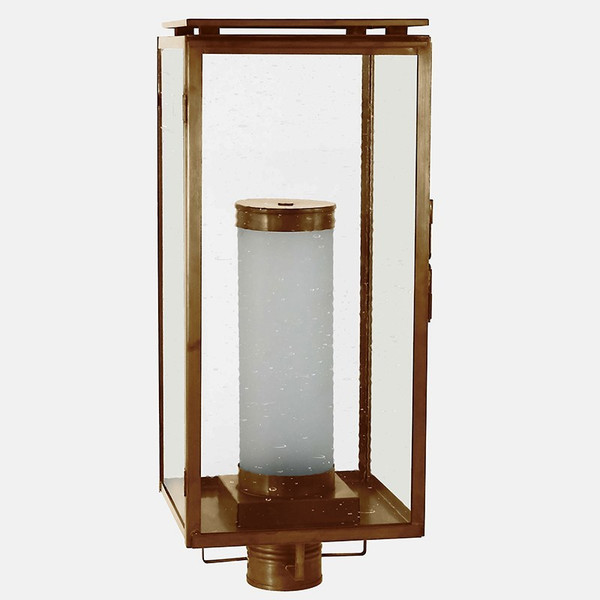 Northeast Lantern - 11653-AB-FCYL-CSG - One Light Post Mount - Downtown - Antique Brass