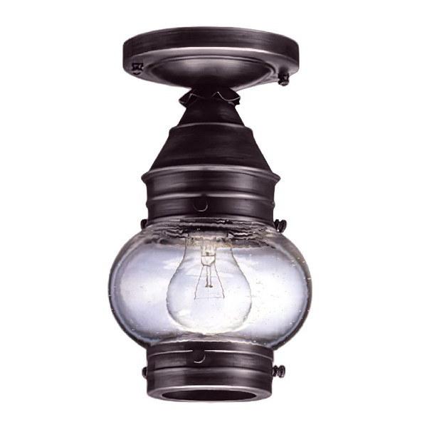 Northeast Lantern - 2014-DB-MED-CSG - One Light Flush Mount - Cageless - Dark Brass