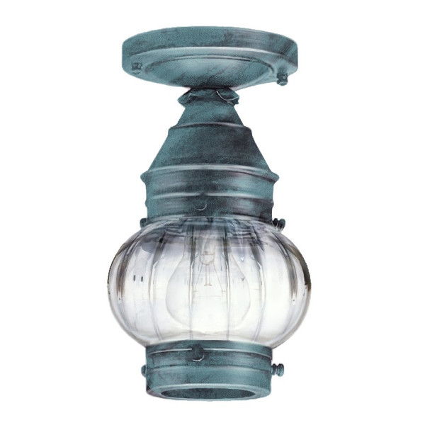 Northeast Lantern - 2014-VG-MED-OPT - One Light Flush Mount - Cageless - Verdi Gris