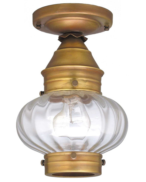 Northeast Lantern - 2024-AB-MED-OPT - One Light Flush Mount - Cageless - Antique Brass