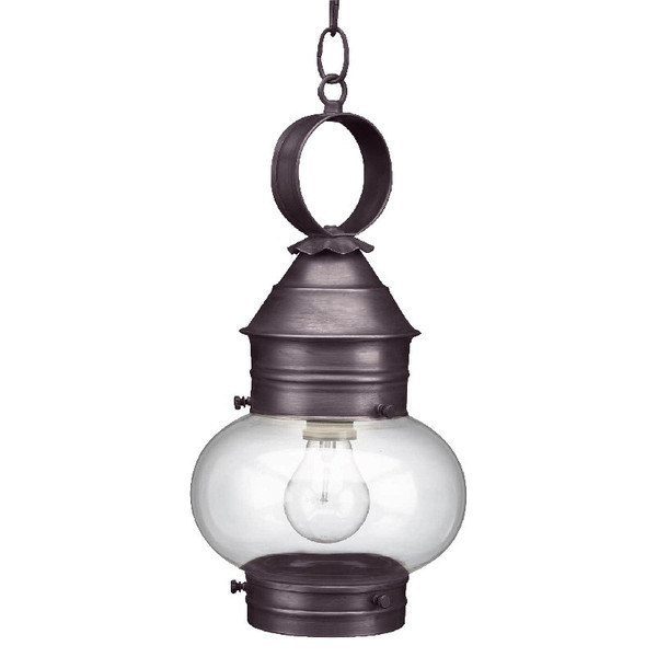 Northeast Lantern - 2032-DB-MED-CLR - One Light Hanging Lantern - Cageless - Dark Brass